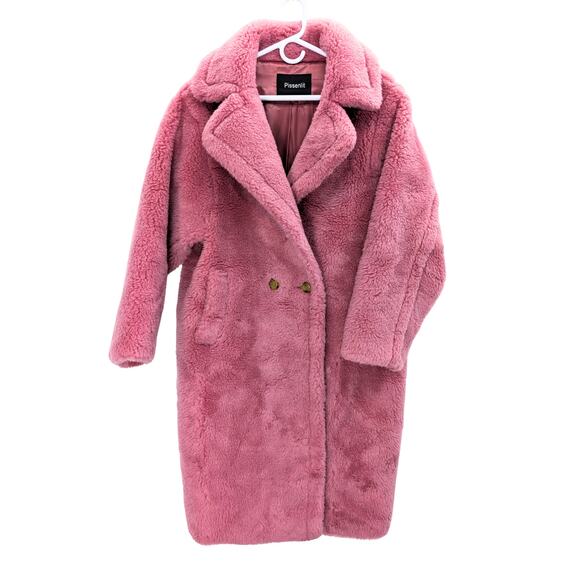 100% Wool Oversized Blush Pink Teddy Coat - Picture 1 of 8